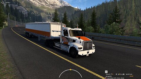 ATS, Downhill 7% grade, Western Star 49x, 42 t, engine Jake braking, automatic transmission