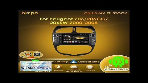 Hizpo 7862 2din Android 13 Car Radio For PEUGEOT 206 206CC 206SW Review