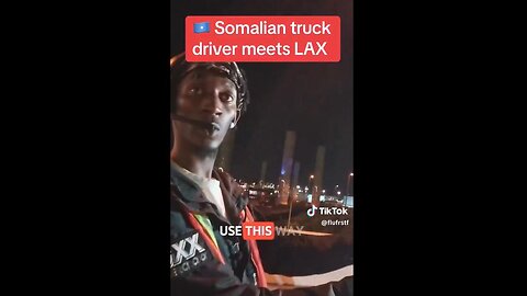Somali Amazon truck driver w/ almost no English skills drove semi into LAX ARRIVALS area damaging truck