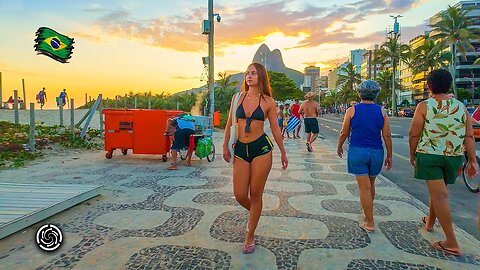 Walking on Ipanema & Leblon Boardwalk 🇧🇷 Rio de Janeiro, Brazil