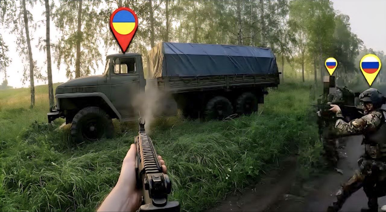 Russians Ambushed Ukrainian D-30 Howitzer Convoy at Extremely Close Range! GoPro Battle Footage
