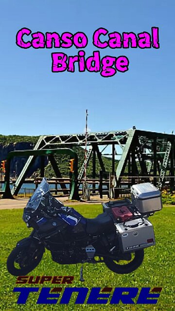 YAMAHA SUPER TENERE | CANSO CAUSEWAY SWING BRIDGE | #shorts #adventure #yamaha