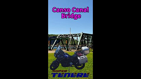 YAMAHA SUPER TENERE | CANSO CAUSEWAY SWING BRIDGE | #shorts #adventure #yamaha
