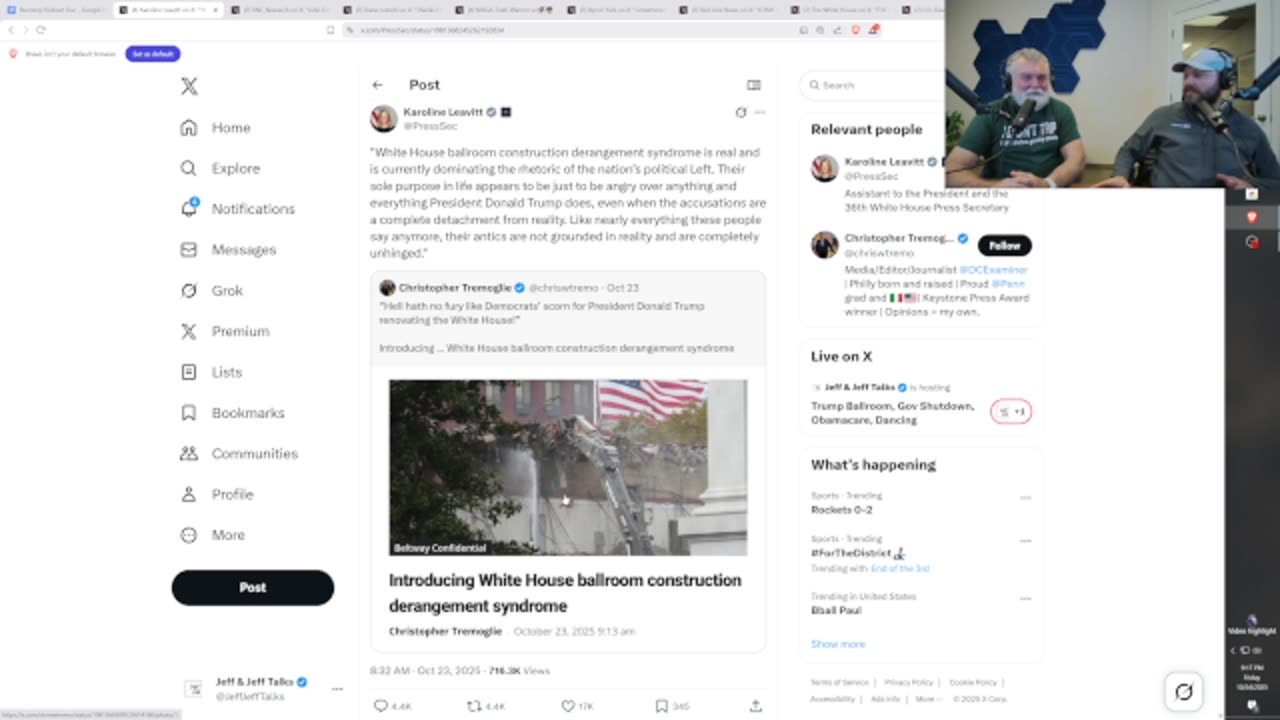 Trump Ballroom, Gov Shutdown, Obamacare, Dancing