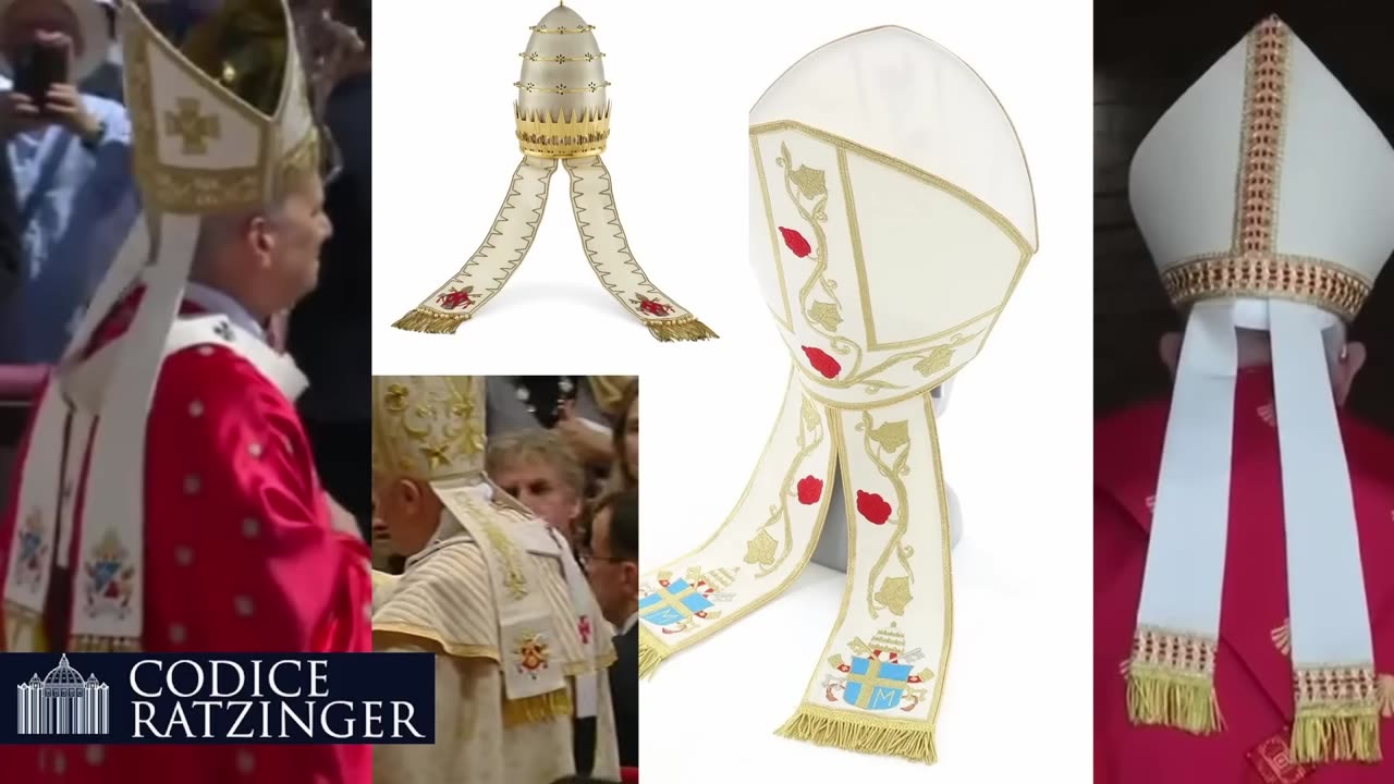 Papa Leone XIV l'americano Robert Francis Prevost ripristina il suo stemma sulle infule.Introvabili paramenti di Papa Francesco col suo stemma DOCUMENTARIO tutti i prelati,i vescovi,i cardinali al papa hanno degli stemmi araldici ecclesiastici propri
