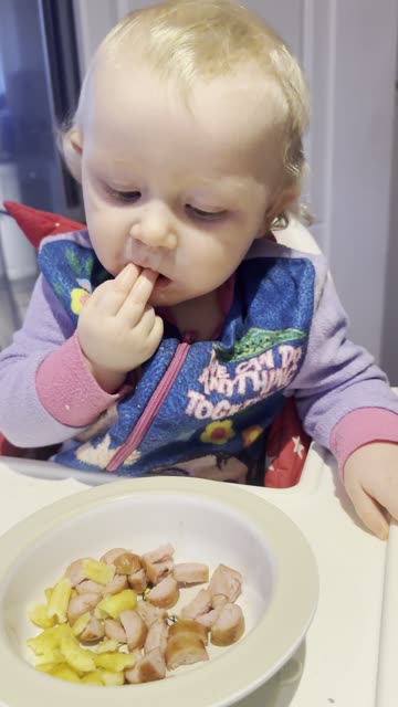 Baby Kayla Eating Fries 🍟😋 (Cute Close-Up)
