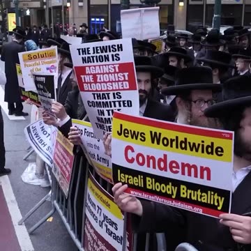 Hundreds of Orthodox Jews marched in New York City on September 17 to protest Israel