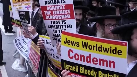 Hundreds of Orthodox Jews marched in New York City on September 17 to protest Israel