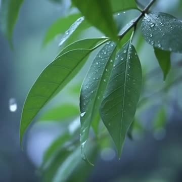 Raindrops in Slow Motion on Green Leaves | Relaxing Nature & ASMR