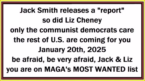 Jack Smith releases a "report" nobody cares except for communist democrats