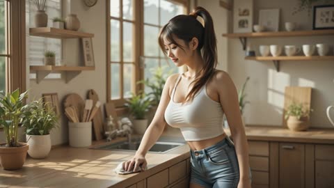 Soft Chores in the Morning Light 