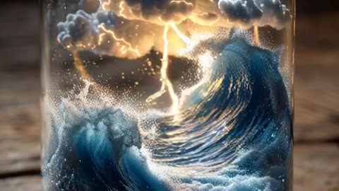 A crystal-clear glass tumbler sits on a rustic wooden table