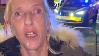 A local lady gets caught up in the Citywest protest.