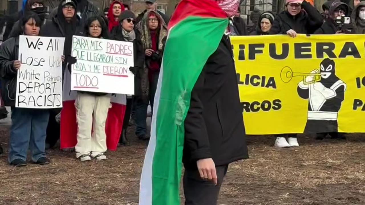 Support for migrants and Palestinians in New York City.