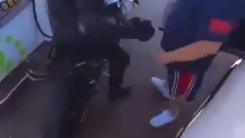 Fighting anyone more less then 2 in full battle gear with helmuts is a Darwin move!