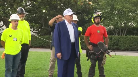 President Trump Participates in New Flagpole Installation on South Lawn