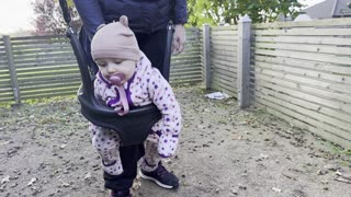 Baby Kayla Riding the Swing at Daycare 🌞 Adorable Baby Moment