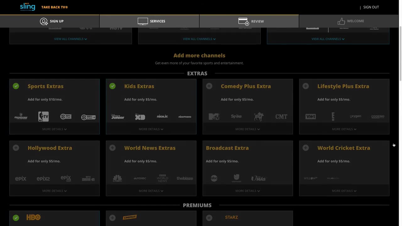 Sling TV: Create a Sling TV account on sling.com
