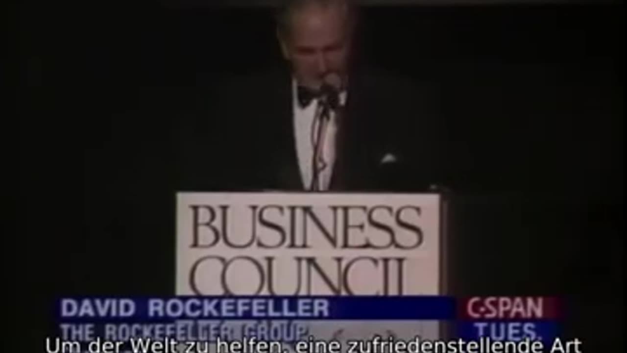 David Rockefeller campaigning for depopulation of the earth: 1994 - RARE VIDEO