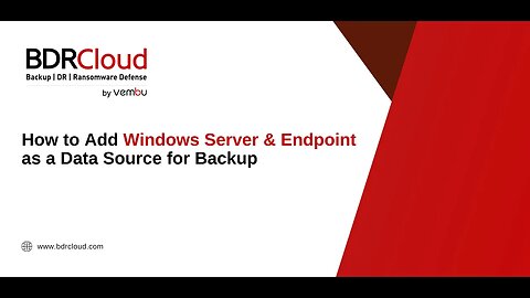 How to Add Windows Server & Windows Endpoint as a Data Source for Backup | BDRCloud