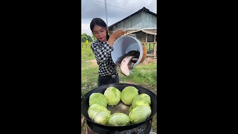 Asian Giant Girl Outdoor Cooking Delicious Recipes