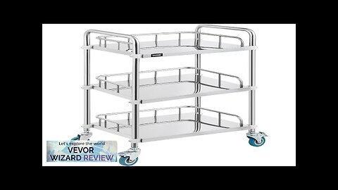 VEVOR Lab Rolling Cart 3 Shelves Shelf Stainless Steel Rolling Cart Catering Review