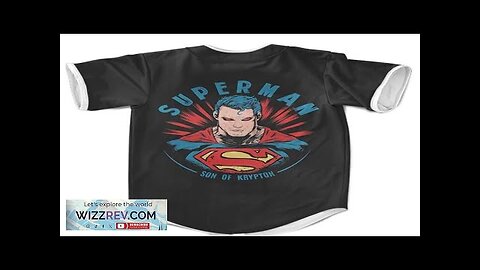 DC Comics Superman Son Of Krypton Black Baseball Jersey Review