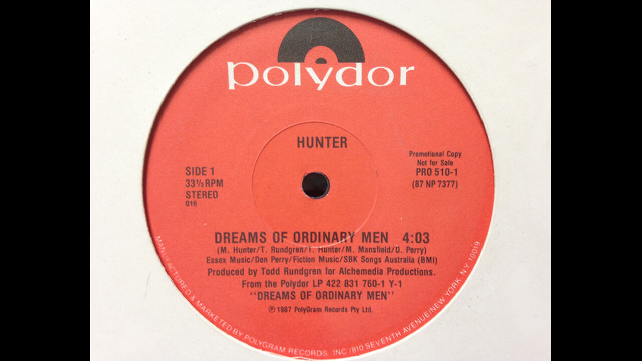 1986 - Hunter 'Dreams of Ordinary Men' (Produced by Todd Rundgren)