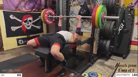 5x3 w/ 275lbs (125kg) Bench Press