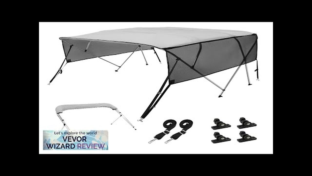 VEVOR 4 Bow Bimini Top Boat Cover Detachable Mesh Sidewalls 600D Polyester Review