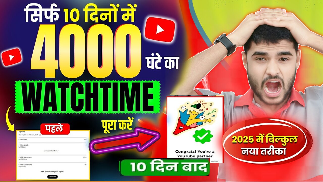 10 दिन में 4000 घंटे का Watch Time पाने का सीक्रेट Algorithm | Grow Your Youtube Channel