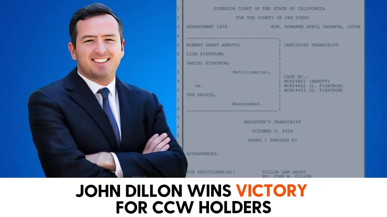 John Dillon wins VICTORY for CCW Holders