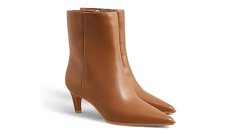 Ankle Boots for Women, Kitten Low Heel Pointed Toe Booties Side Zipper