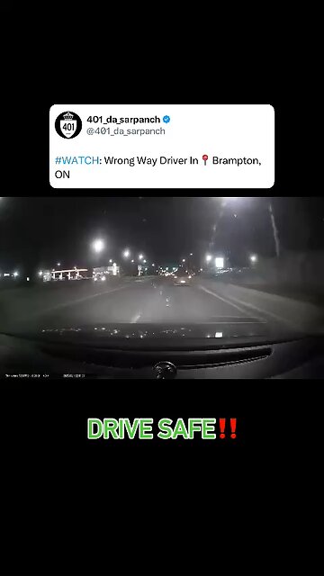 Wrong Way Driver In Brampton