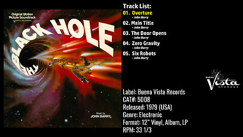 John Barry – The Black Hole (Original Motion Picture Soundtrack) (Full Album) – 1979 – CAT.# 5008
