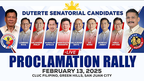 Live Now: Proclamation Rally for 2025 Duterte Senatorial Candidates