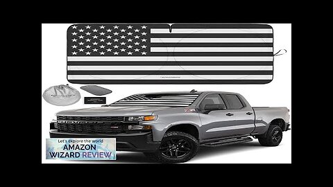 Autoamerics 1-Piece Windshield Sun Shade B&W American Flag USA Patriotic Design Review