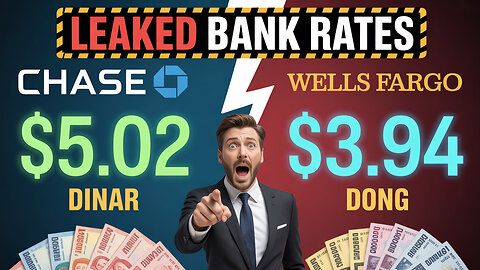 🚨🏦 LEAKED Bank Rates: Chase & Wells Fargo Show Dinar $5.02, Dong $3.94! 💥 Today's Iraqi Dinar News!