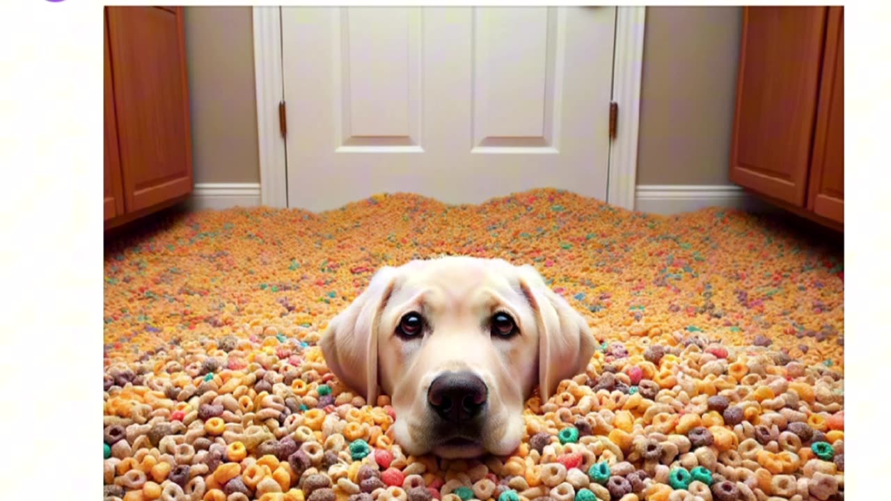 🐶Perrito comiendo cereal, PERO aparece un error de la Matrix 😱 #humor #chatgpt #ia #xd