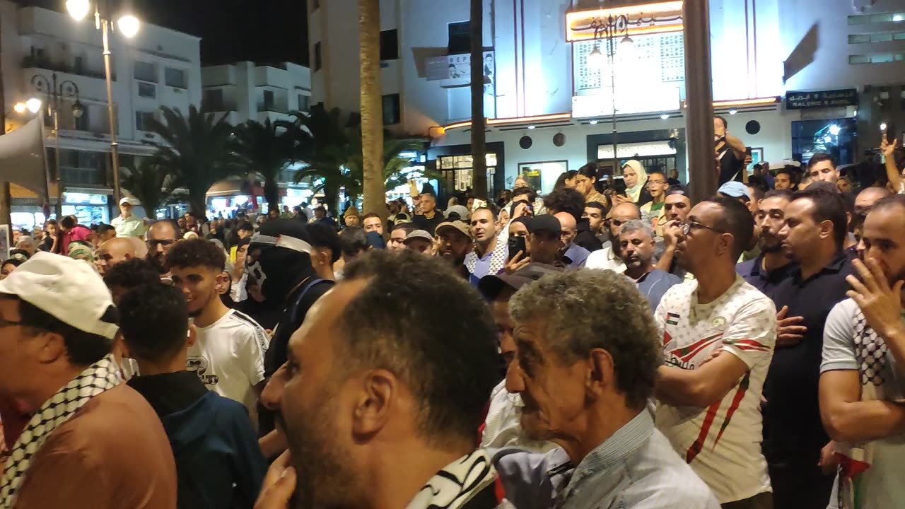 مسيرة شعبية مسيرة الصمود لكسر الحصار عن غزة من طنجة 27 09 2025 كلمة الجبهة كريم الخمليشي