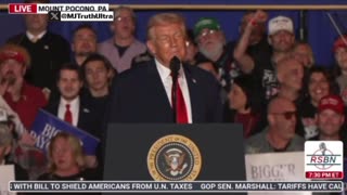 President Trump smiles ear to ear as the crowd chants “FOUR MORE YEARS!”