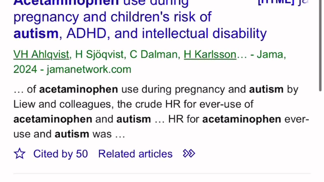 TYLENOL DOES CAUSE AUTISM! FUNNY HOW THEY RELEASE THE TRUTH FROM THE COUNTER OPPOSITION SO THE TRUTH IS NO LONGER BELIEVED!
