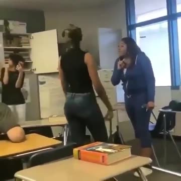 Black Vs Latino Blue Sweater Girl During Class