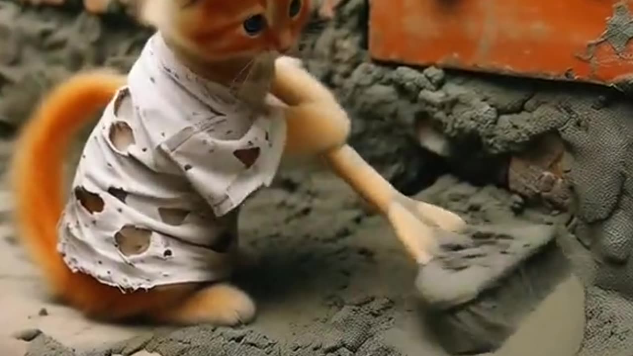 hard worker cat doing hard work and success life 😱😱