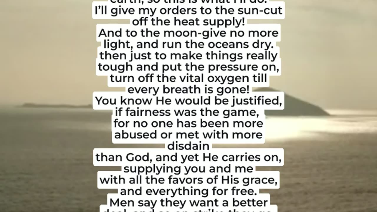 IF GOD SHOULD GO ON STRIKE