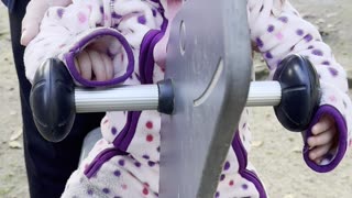 Cutest playground moment ever 🐴 Baby Kayla riding the horsie and having so much fun! 💖