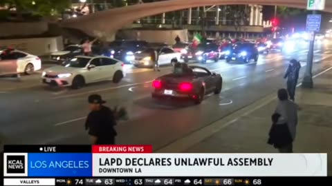 KCAL NEWS REPORT : LAPD Declares "Day Without Migrants Protest" Illegal Assembly