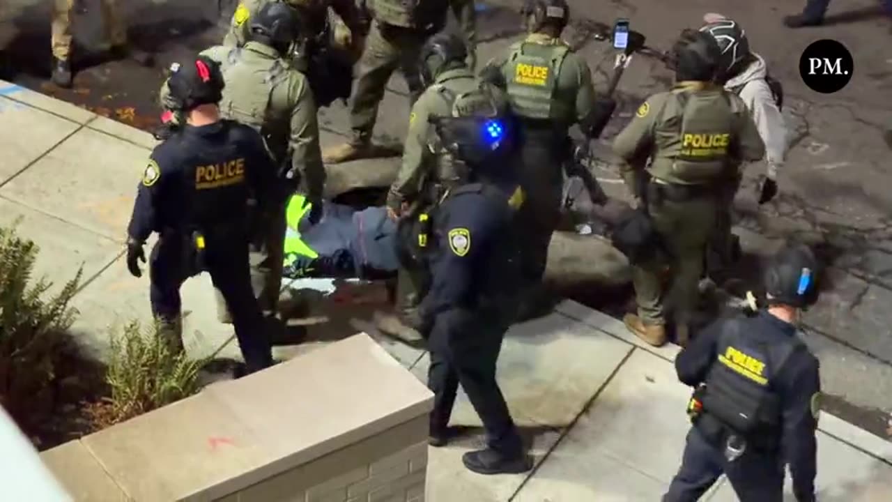 A Far-Left Militant (In the Yellow Shorts) Confronted and Attacked a Conservative Man