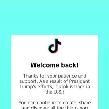 Welcome back tiktok 01/21/25
