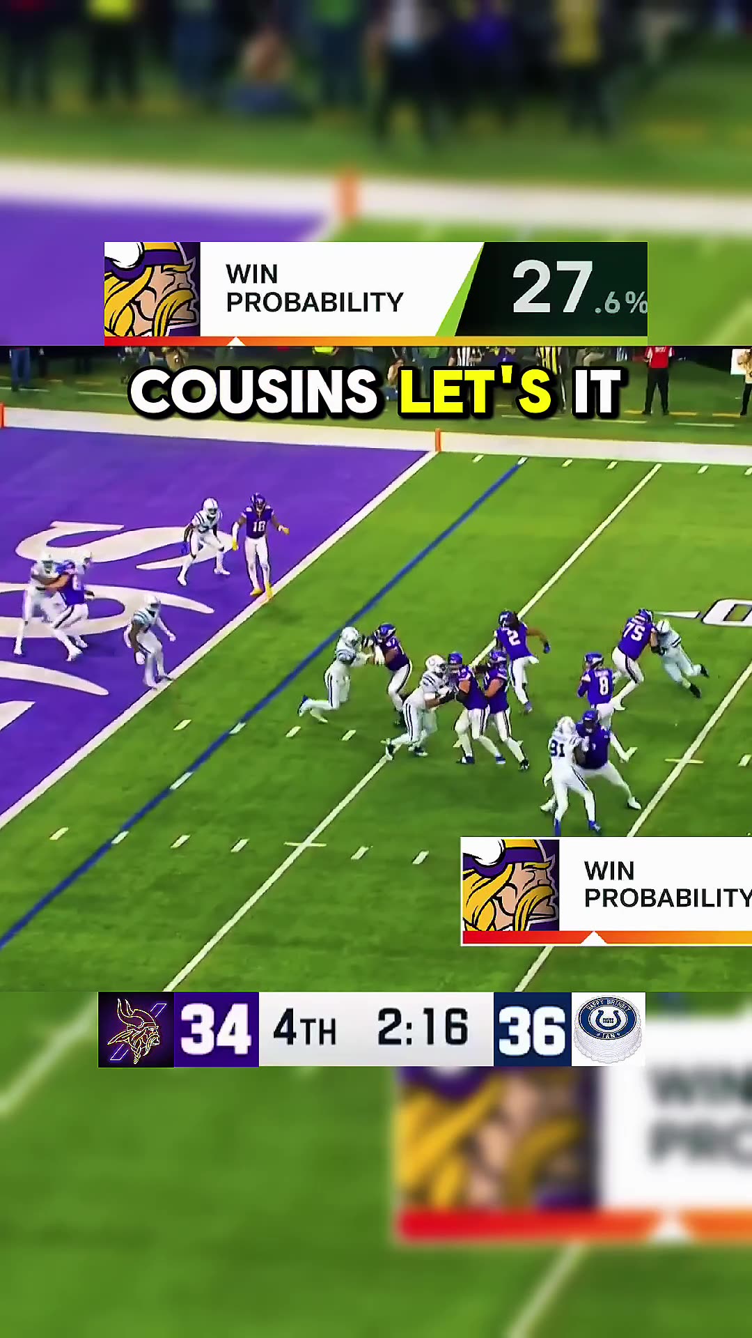 🏟️Greatest Comeback in NFL History: Vikings vs Colts